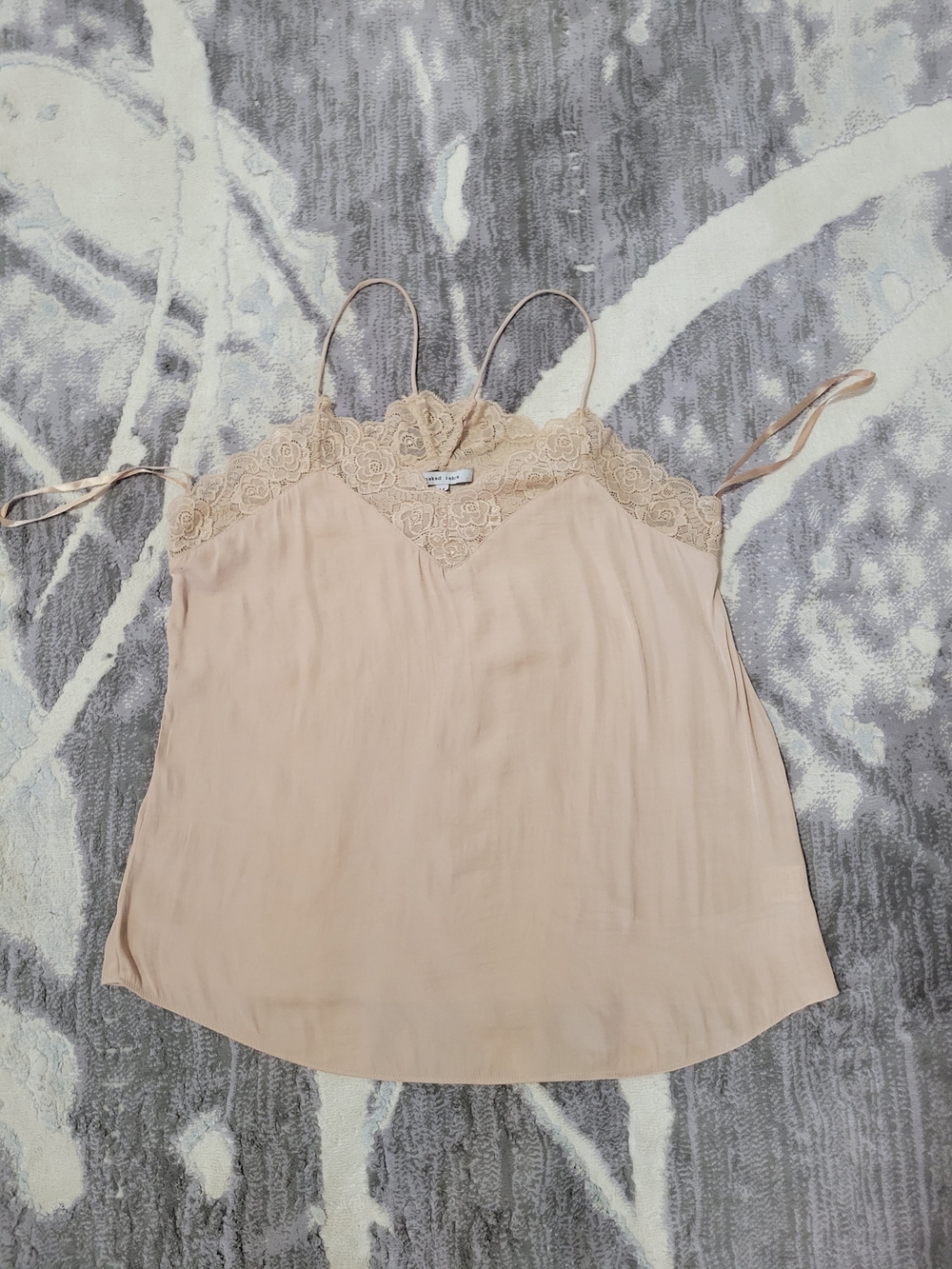 Naked Zebra Nude Lace-Trim Camisole Size M